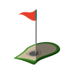 golf flag hole isolated icon vector illustration design
