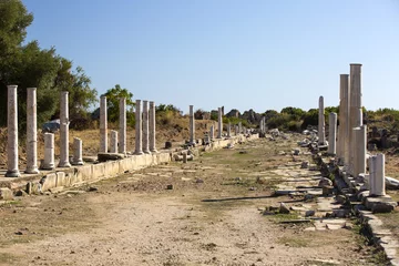 Foto op Plexiglas Rudnes De ruïnes van de oude stad Side in Turkije