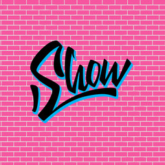 an inscription on a brick wall show