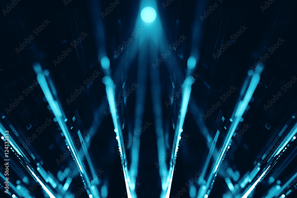 Wall mural 3d abstract lights lens flare background