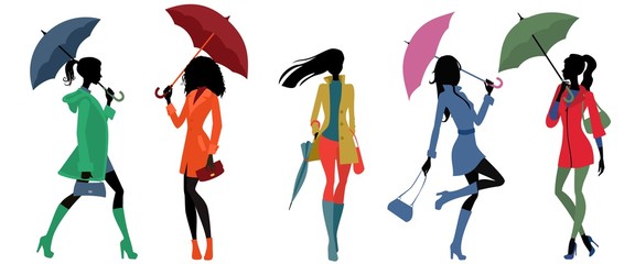 women with umbrellas
