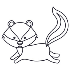 skunk cartoon icon. Cute animal creature and little theme. Isolated design. Vector illustration