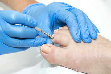 process of pedicure at beauty salon
