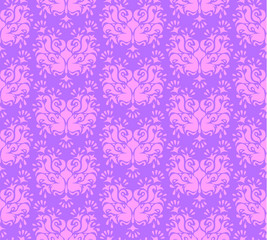 Vector seamless pattern background. Classical purple luxury old