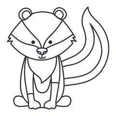 skunk cartoon icon. Cute animal creature and little theme. Isolated design. Vector illustration