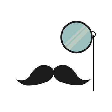 mustache and glass gentleman icon vector illustration design