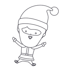 Obraz na płótnie Canvas Santa cartoon icon. Merry christmas season celebration and decoration theme. Isolated design. Vector illustration