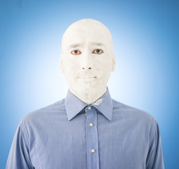 Artistic painting man face in white
