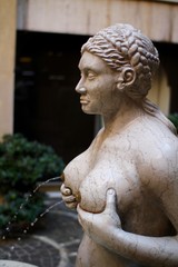 the historical fountain "delle tette" in Treviso, Veneto, Italy