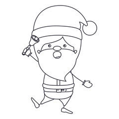 Obraz premium Santa cartoon icon. Merry christmas season celebration and decoration theme. Isolated design. Vector illustration