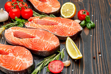 Fresh Raw Salmon Red Fish Steak