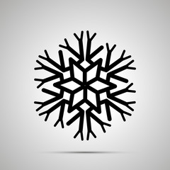 Complicated snowflake simple black icon