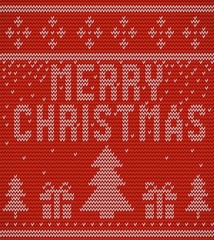 Merry Christmas Scandinavian style seamless knitted pattern with deers