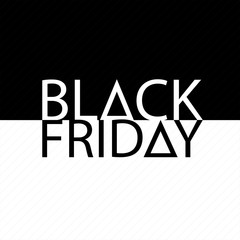 Black Friday sale inscription design monochrome template. Vector illustration.
