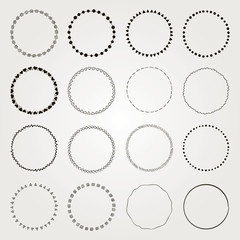 Vector Hand Drawn Circle Logo and Badge Elements Set