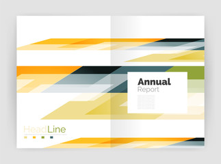 Geometric business annual report templates, modern brochure flyer template