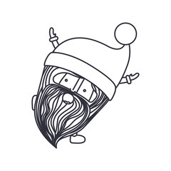 Santa cartoon icon. Merry christmas season celebration and decoration theme. Isolated design. Vector illustration