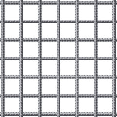 Lattice of fitting rebars. Reinforcement steel for building. Vector illustration Isolated on white background.