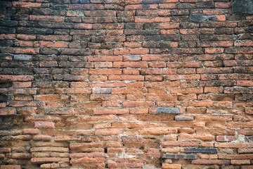 ancient old red brick grunge wall fragment background, texture,