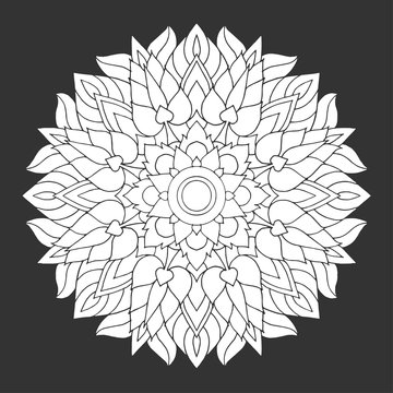 chakra mandala icon symbol, flower floral, vector hand drawn illustration design