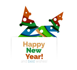 Christmas and New Year geometric banner with text