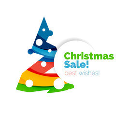 Christmas geometric abstract sale promo banner