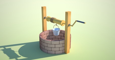 3d render of water well
