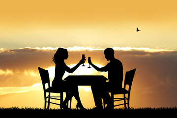Fototapeta na wymiar romantic dinner for two