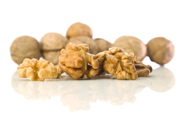 Walnut on white