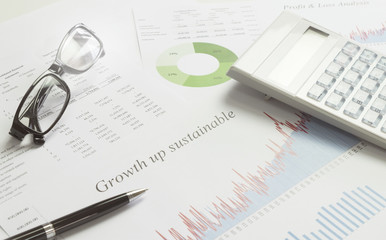 Wealth and sustainable with money graph, data gathering, business, finance, investment comcept.