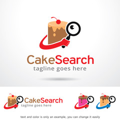 Cake Search Logo Template Design Vector