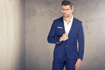 Elegant handsome man in suit.