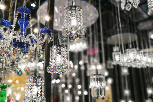 Modern hanging crystal lamps