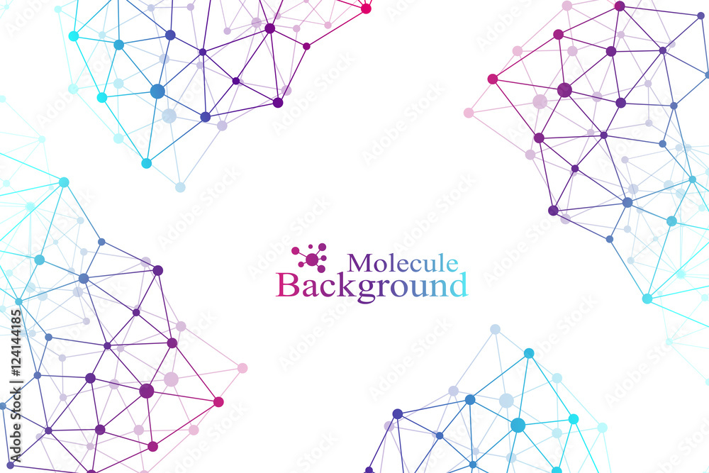 Aufkleber Graphic abstract background communication. Big data visualization. Perspective backdrop with connected lines and dots. Social networking. Illusion of depth. Vector illustration.