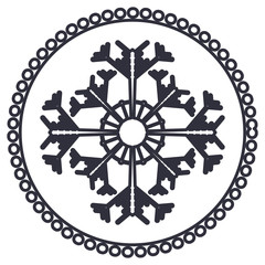 abstract snowflake icon. Merry christmas season celebration and decoration theme. Isolated design. Vector illustration
