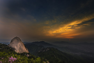 Sunrise on The Bukhansan National park South Korea