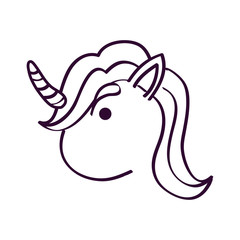 cute unicorn drawn icon vector illustration design