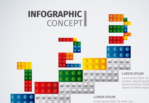 Colorful Building Blocks Element Infographic Set 2