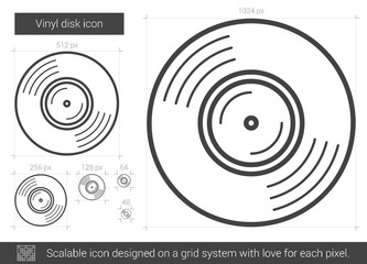Vinyl disk line icon.