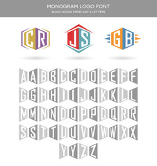 Obraz premium initials logo font for building 2 letter logos. monogram letter set.