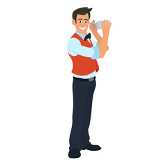 the bartender mixes a cocktail shaker.