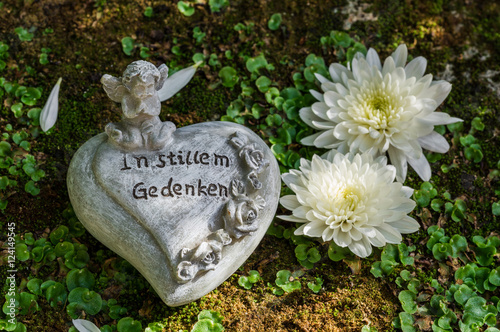 &quot;Trauer Text Abschied Tod Gedenken Erinnerung Grab Herz Engel&quot; Stock