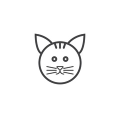 Cat line icon, pet outline vector logo illustration, linear pictogram isolated on white