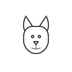 Dog line icon, pet outline vector logo illustration, linear pictogram isolated on white