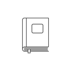Closed book thin line icon, outline vector logo illustration, linear pictogram isolated on white