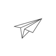 Paper plane thin line icon, outline vector logo illustration, linear pictogram isolated on white