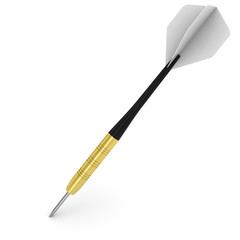 Dart with White Flight Isolated on White 3D Illustration