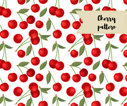 vector cherry seamless pattern. background, pattern, fabric design, wrapping paper, cover