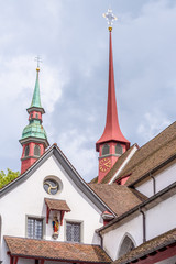 Historic city center of Lucerne with on sky clouds, Canton of Lucerne, Switzerland