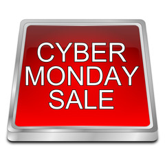 Cyber Monday Sale button - 3D illustration